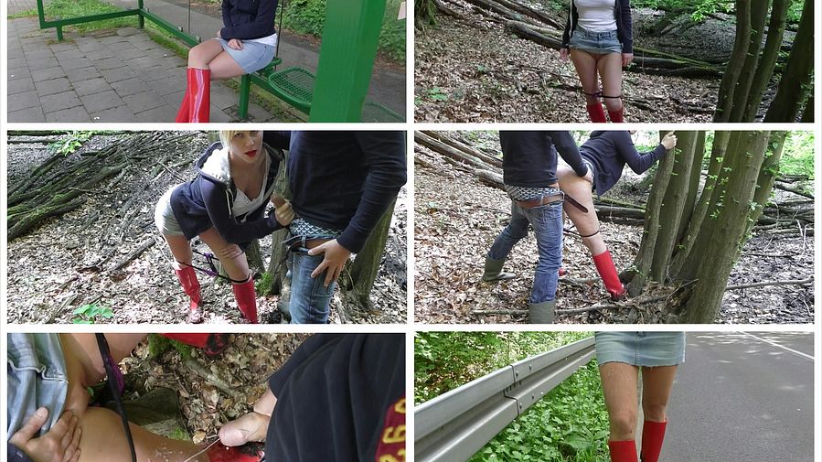 Sexy Outdoor Fuck with rubber boots