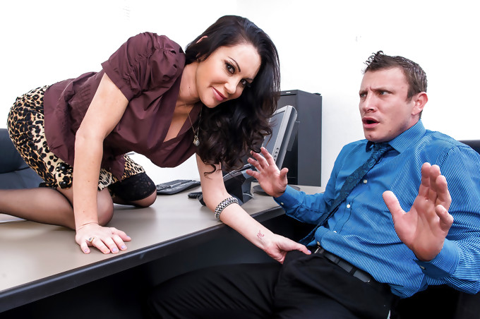 Bossy MILF Dayton Rains Demands Sex From New Hire!