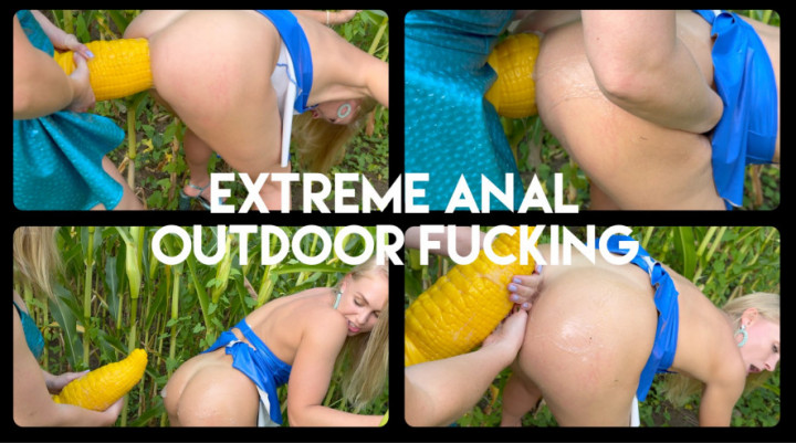 Extreme anal fucking and stuffing in a cornfield