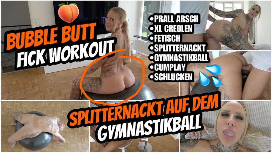 NAKED ON THE EXERCISE BALL | BUBBLE BUTT FUCK WORKOUT