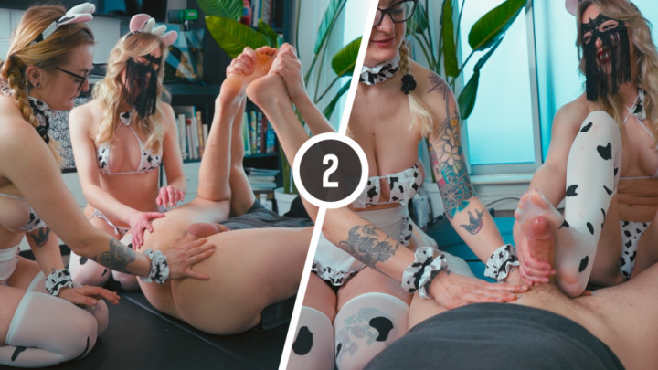 MOO TIMES TWO: Prostate & Cock Milking Compilation