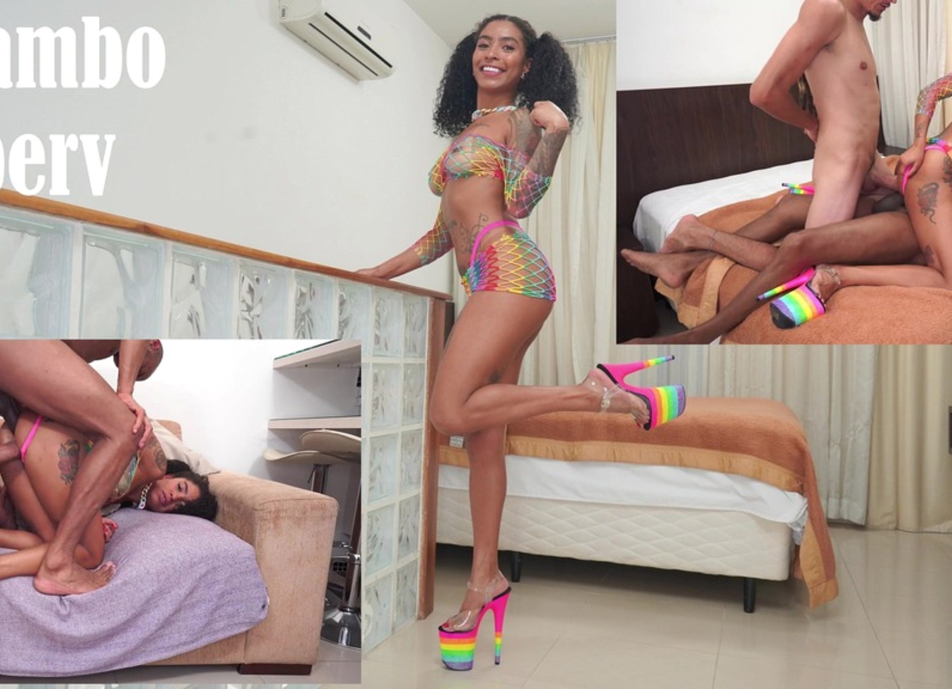 Ariella FERRAZ gets fucked by 2 very big cocks (DP, Anal, monster cocks, gapes, 2on1, gapes, ebony) OB174