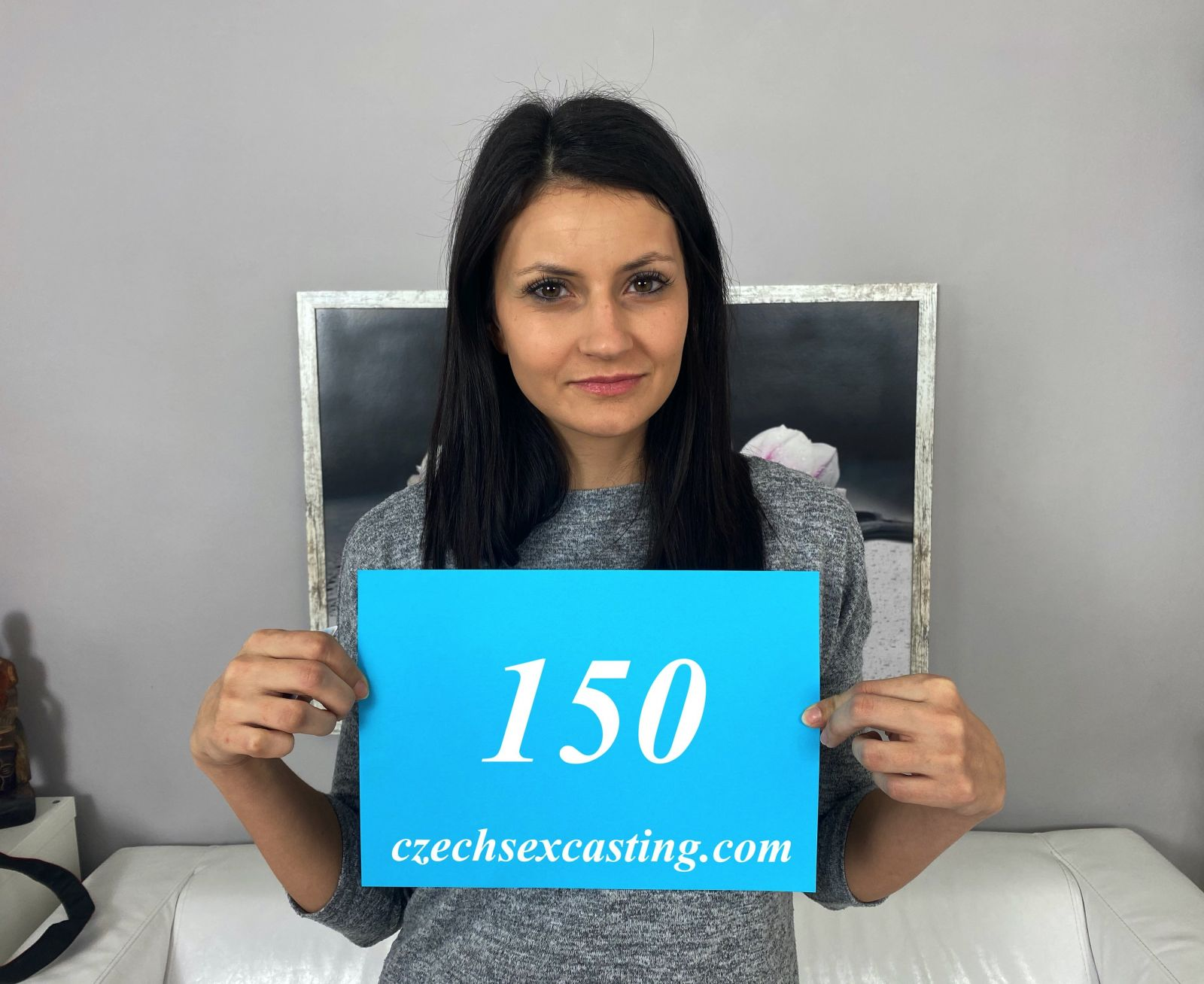 Amazing brunette getting pounded on the casting couch