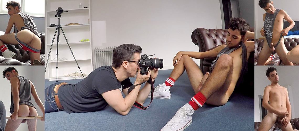 Behind the scenes with our cute French boy Brock Matthews