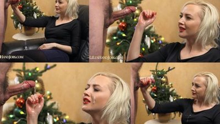 HandJob Teasing near Xmas Tree - Huge Ruined Facial
