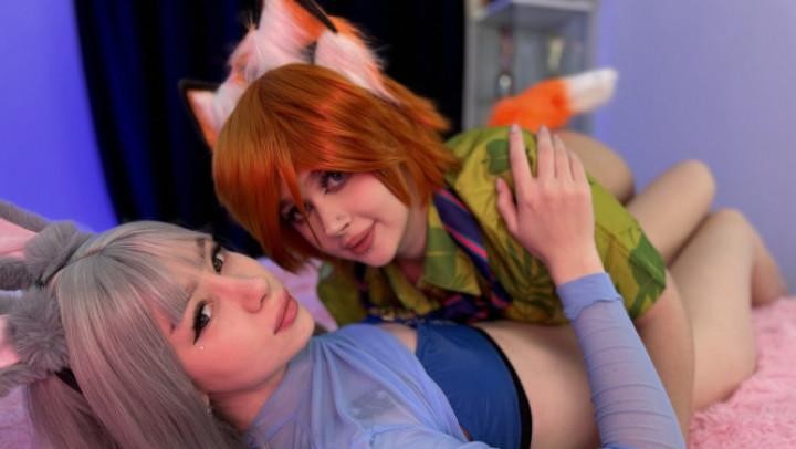 Cosplay Girls Try Double Anal