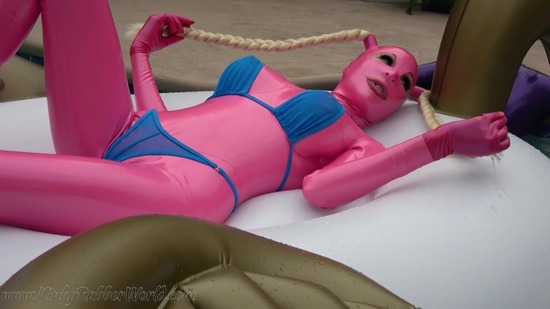 Big Boob Rubberdoll Horny on the Pegasus Pool Float