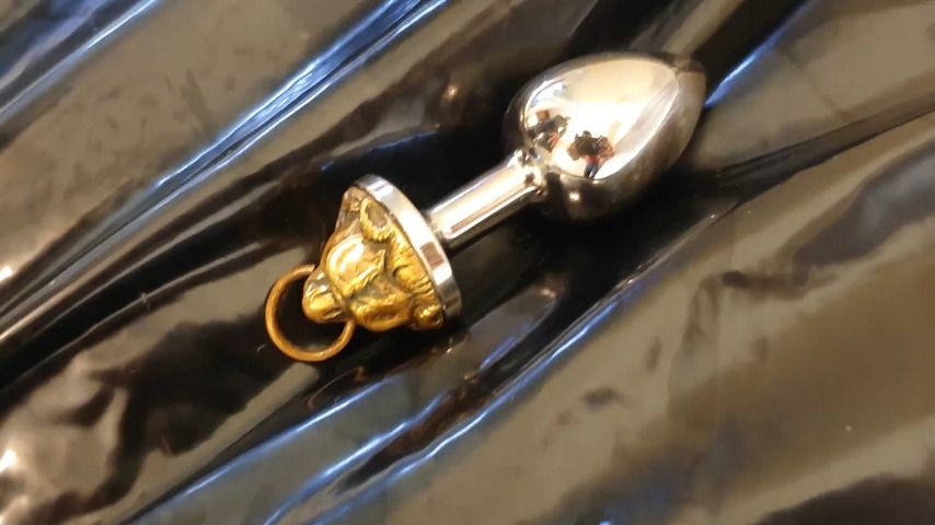 Buttplug and vibrator play in my catsuit