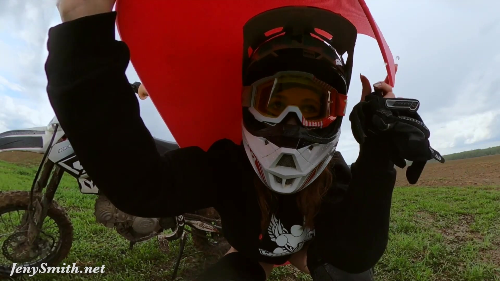 A Naked Girl On A Dirt Bike