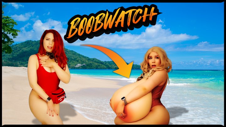 Boobwatch - Magic Skimpy Swimsuit Transforms Ludella into a Blonde Bimbo Blow-up Doll - Cosplay Parody with Multiple Breast Expansions and Bimbofication