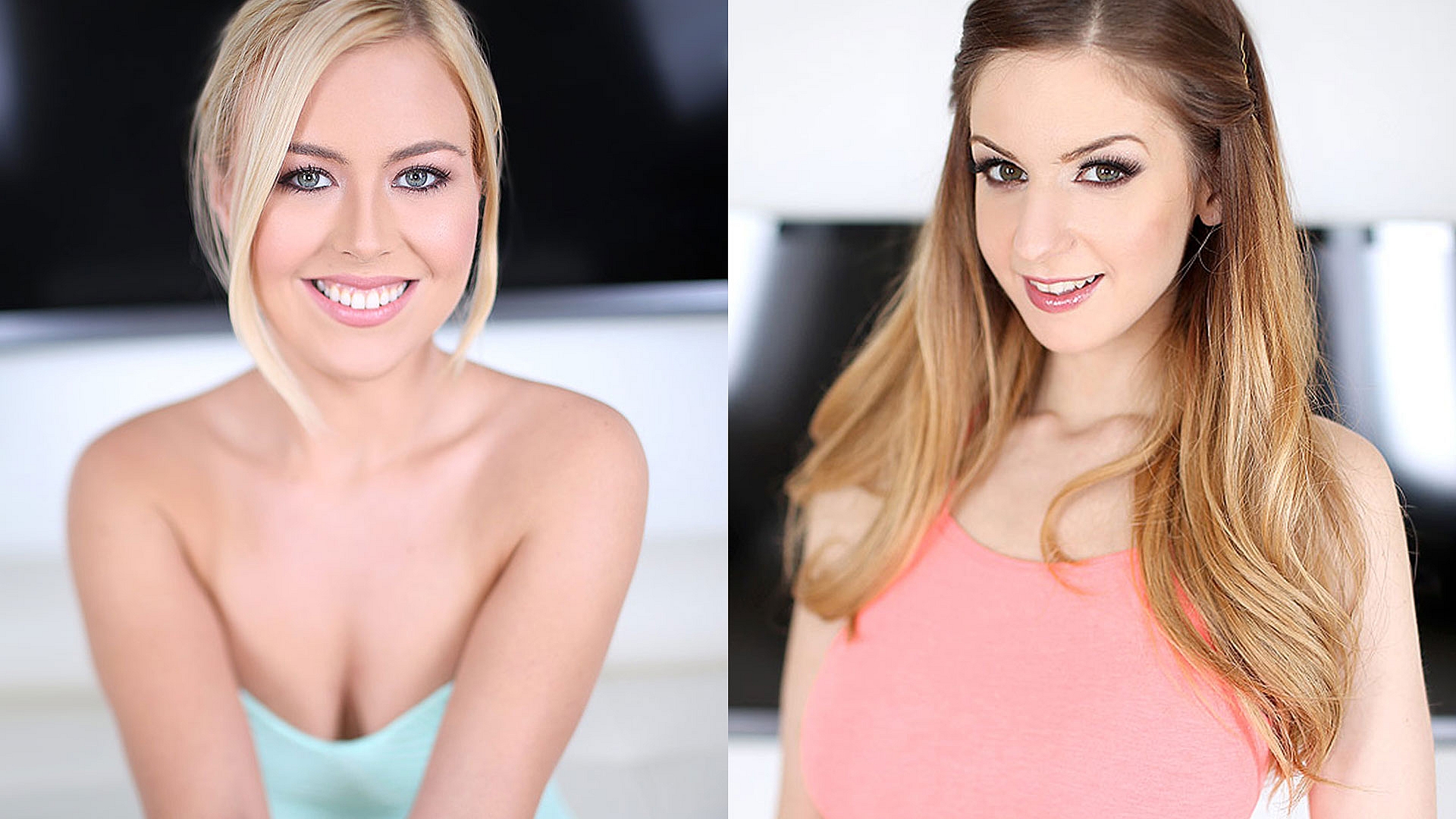 Summer Day and Stella Cox Suck Cock and Get Their Hungry Throats Blasted with Sperm