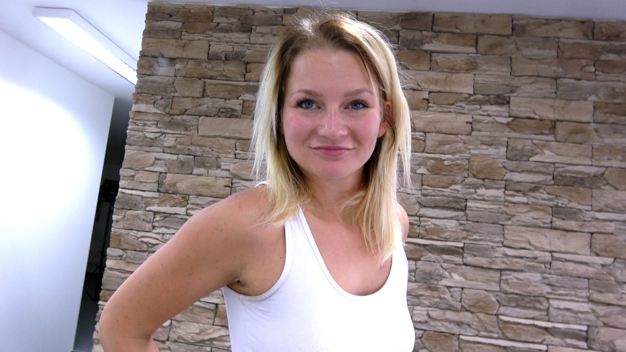 Nextdoor blonde gets cocked and loaded