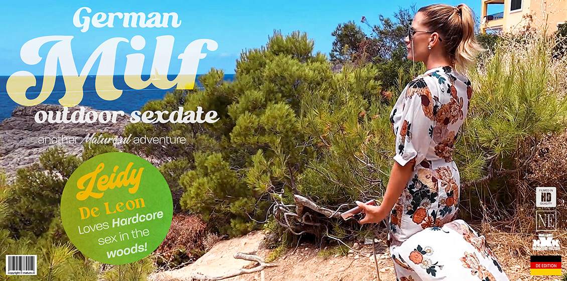 Leidy De Leon is a hot German MILF that loves to fuck and suck with strangers in the woods