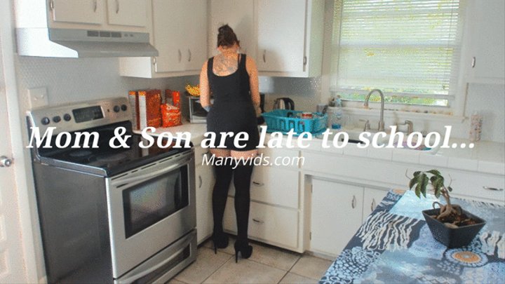 Mom and son are late for school Taboo POV