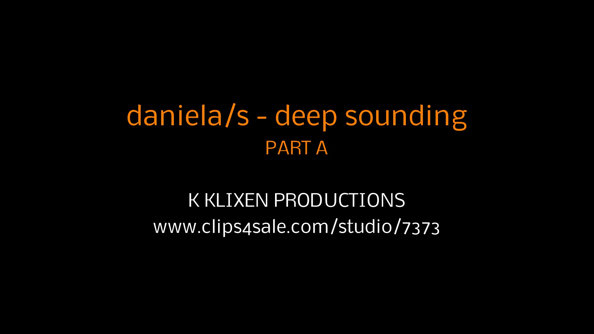 K daniela/s - deep sounding (PART A)