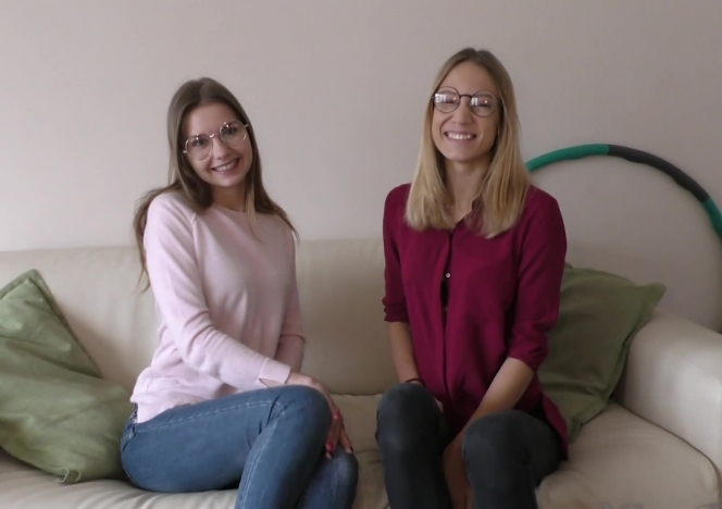 Playing With Fresh New Girl Ieva Braces Two Dimes Going At It