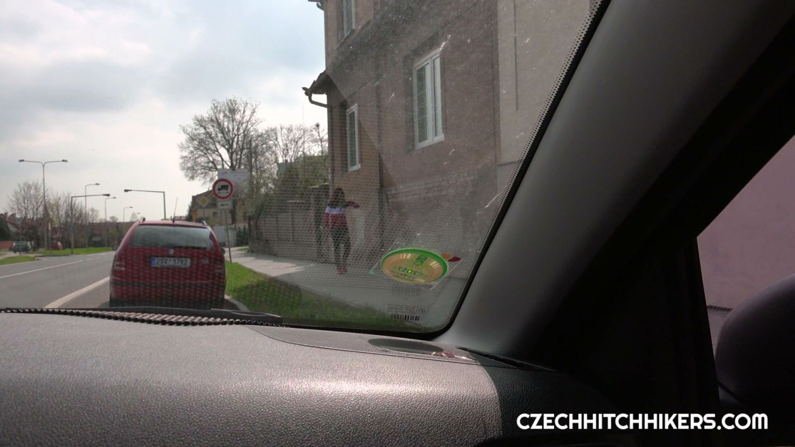 Horny redhead hitchhiker