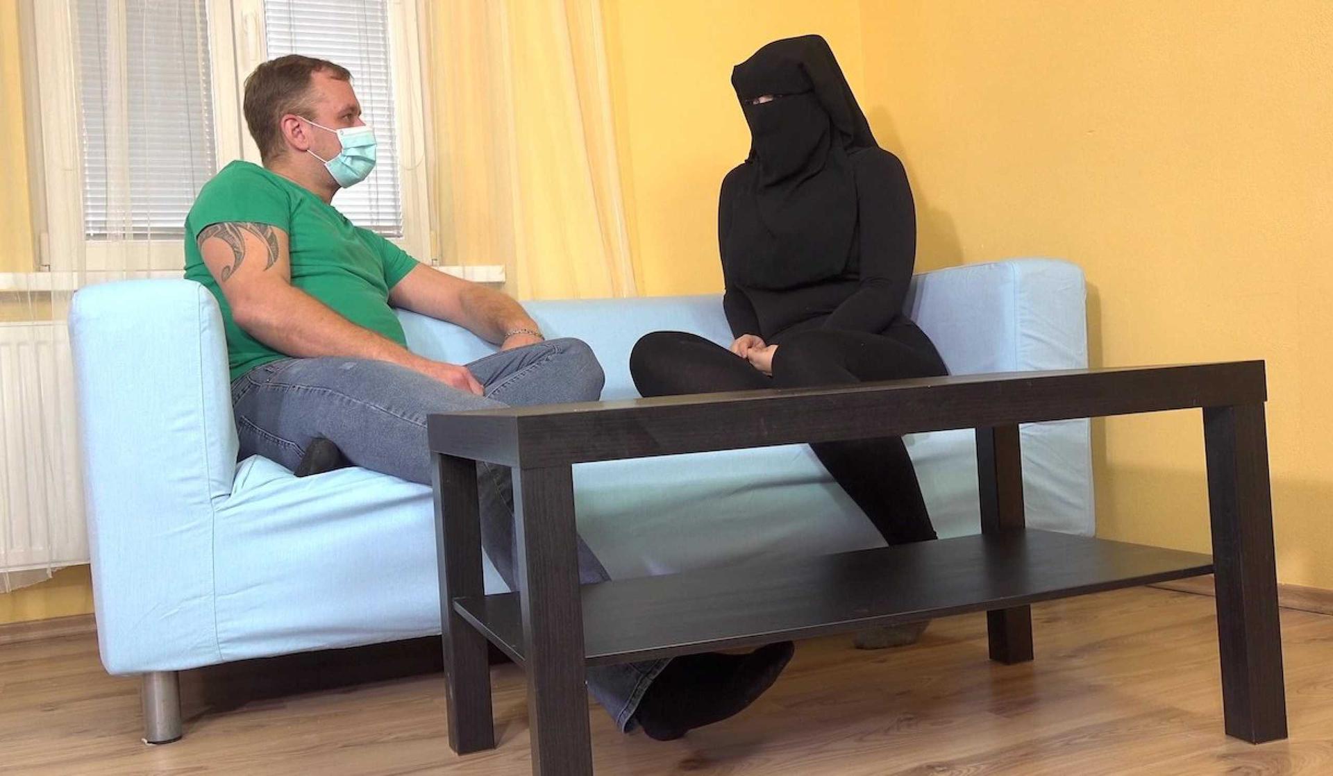 Busty Muslim woman spread her legs for medical test