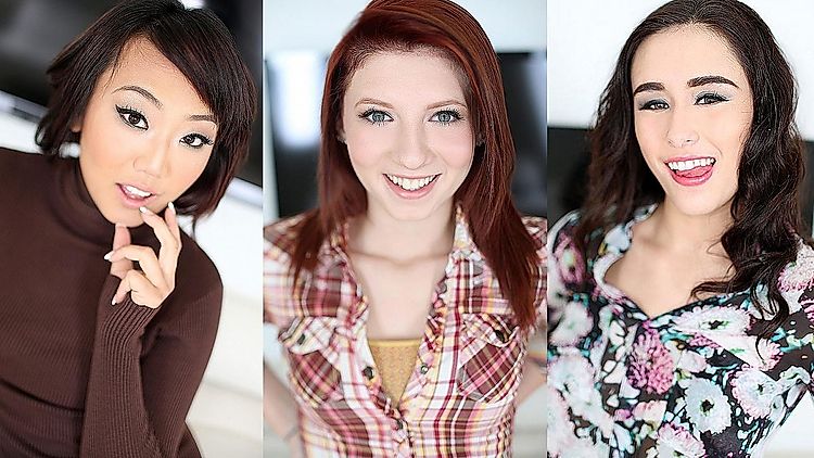 Pre-Auditions 50, Macy Monroe, Miko Dai, and Anastasia Black are Here to Swallow Loads of Cum