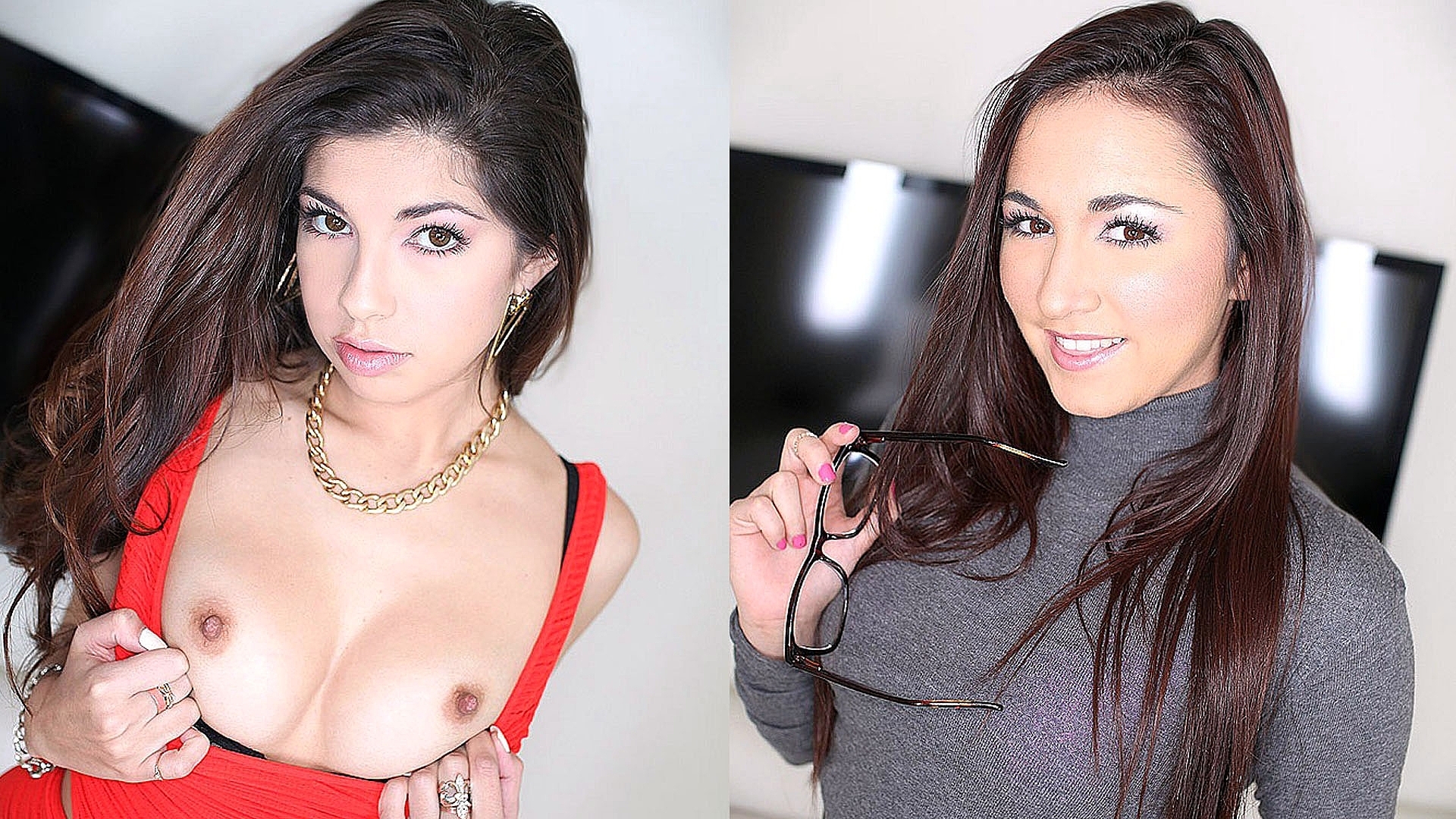 HOT GIRLS WANTED! Ava Taylor and Stella May Suck and Fuck a Nice Cock then Swallow All the Cum in 4K