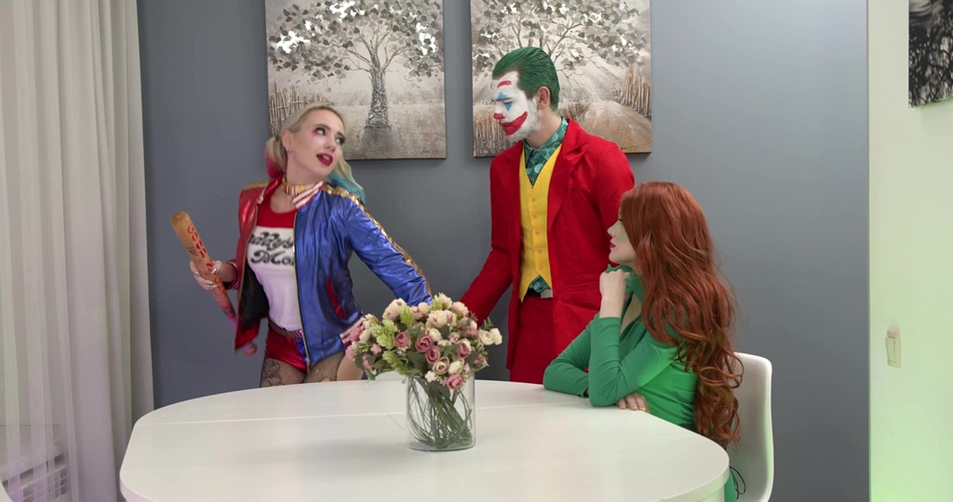 Joker dirty anal fucked Harley Queen and Poison Ivy