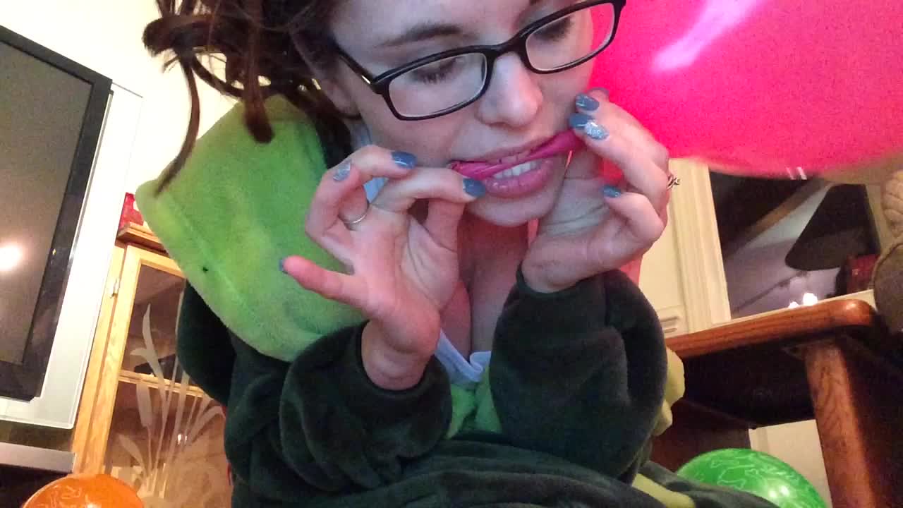 Blowing balloons