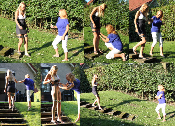 Thigh band practise for Dominique