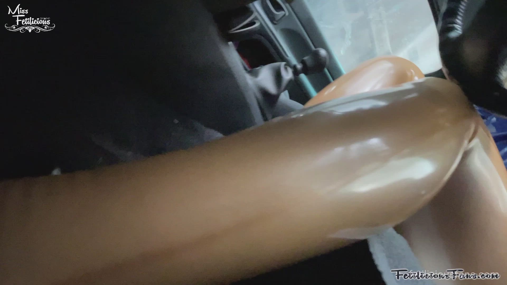 Stylish rubberdoll in public