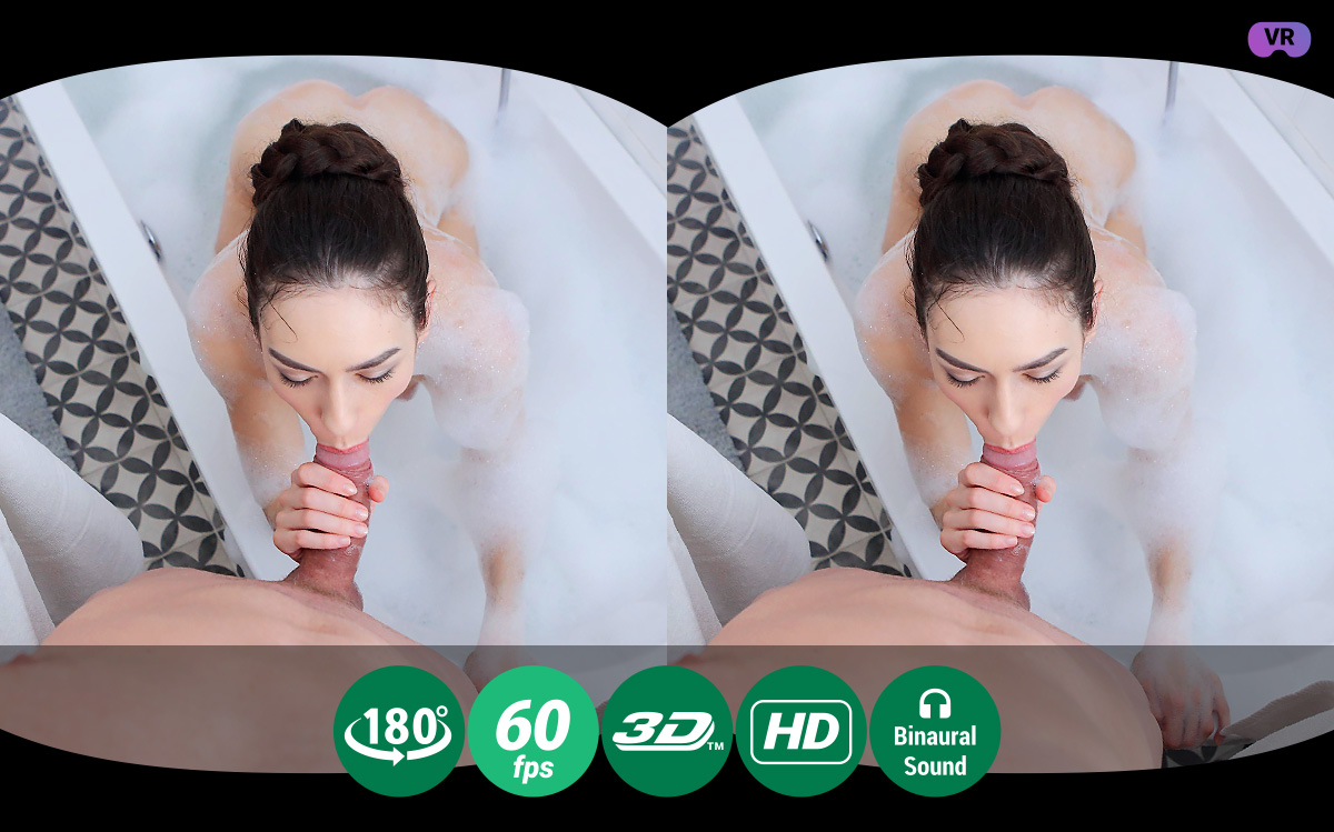 Wet Brunette Enjoys Bubble Bath and Hardcore Fuck