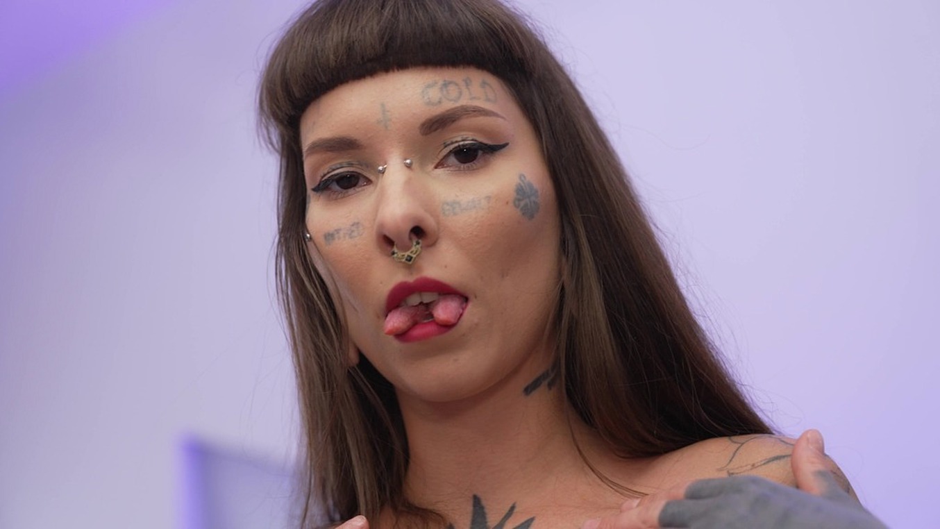 First ANAL with a tattooed skinny bitch ! First Monster cock