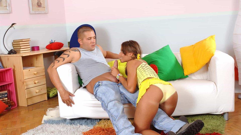 She enjoys a blast of cream!