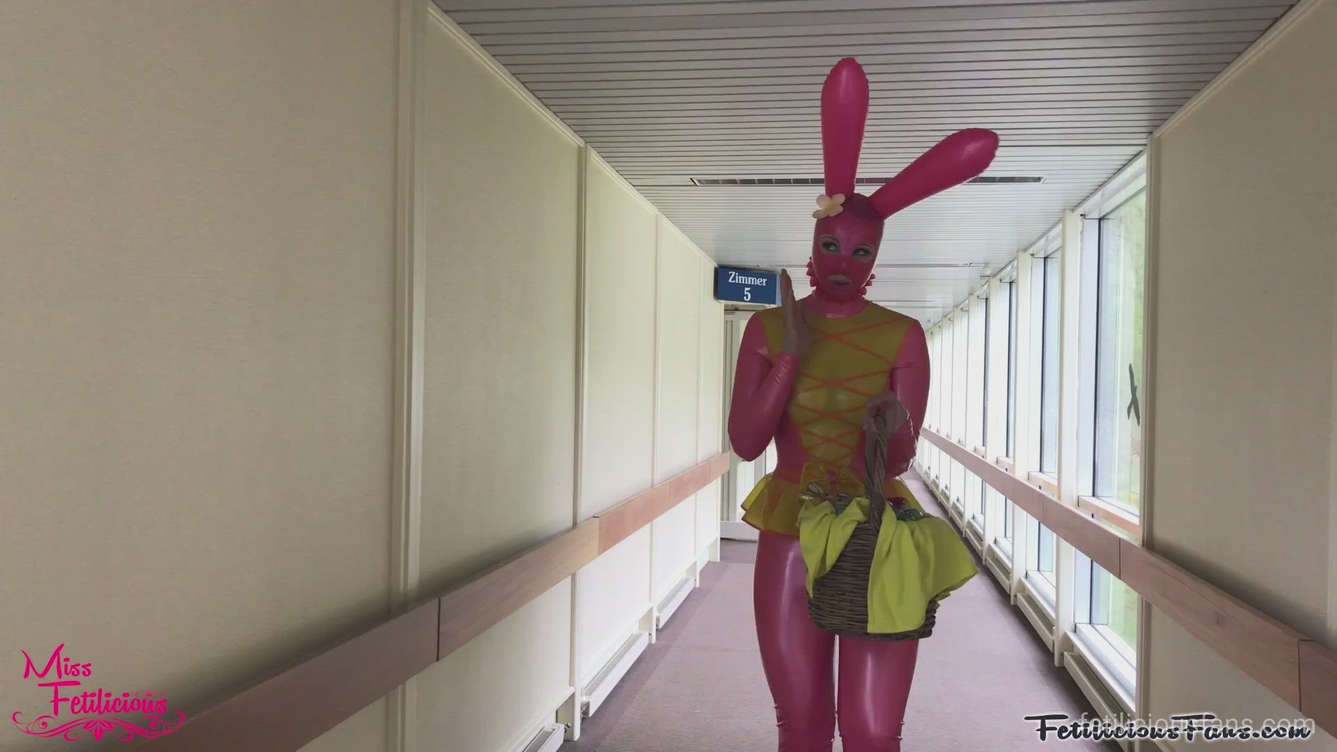 The latex Easter bunny