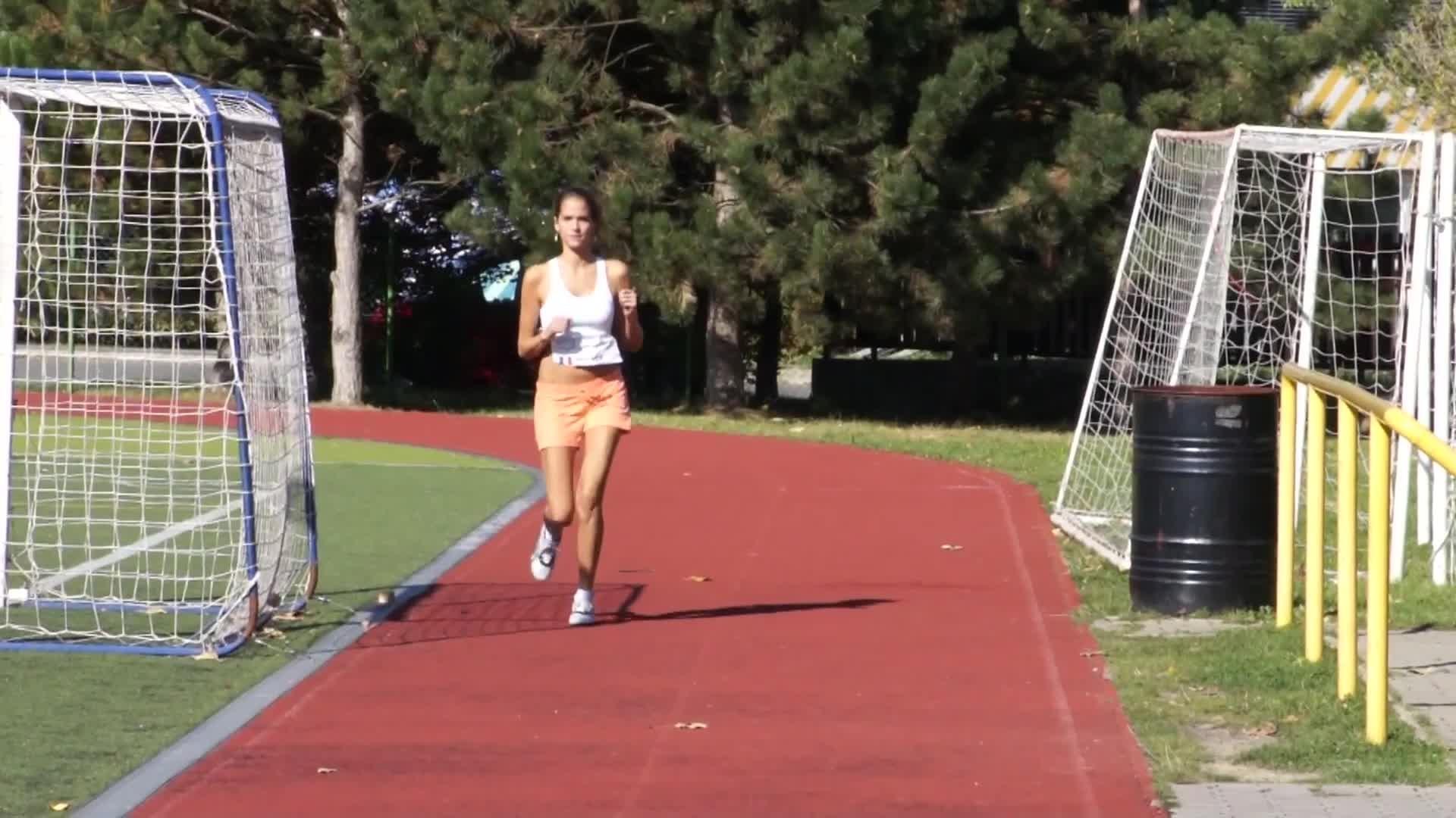 Silvie Runs on the Track Field