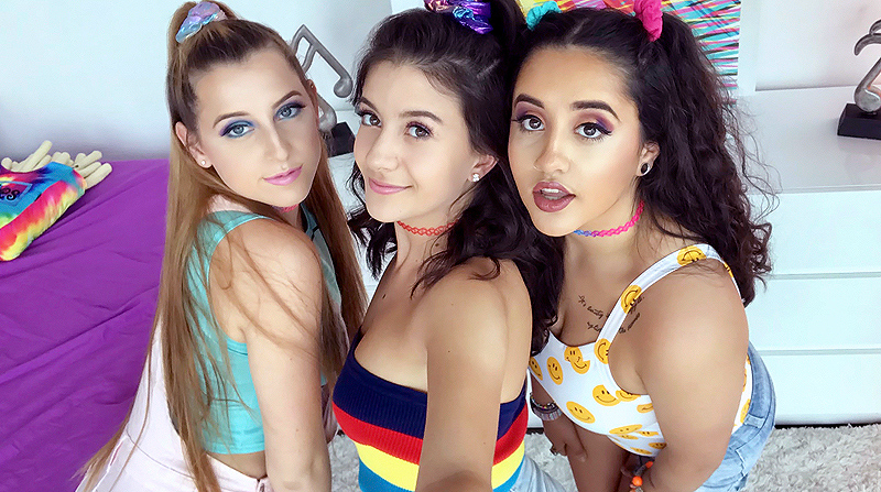 Melody, Natalie And Sofia Put Their Mouths To Work