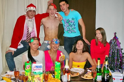 Student sex friends celebrate X-mas