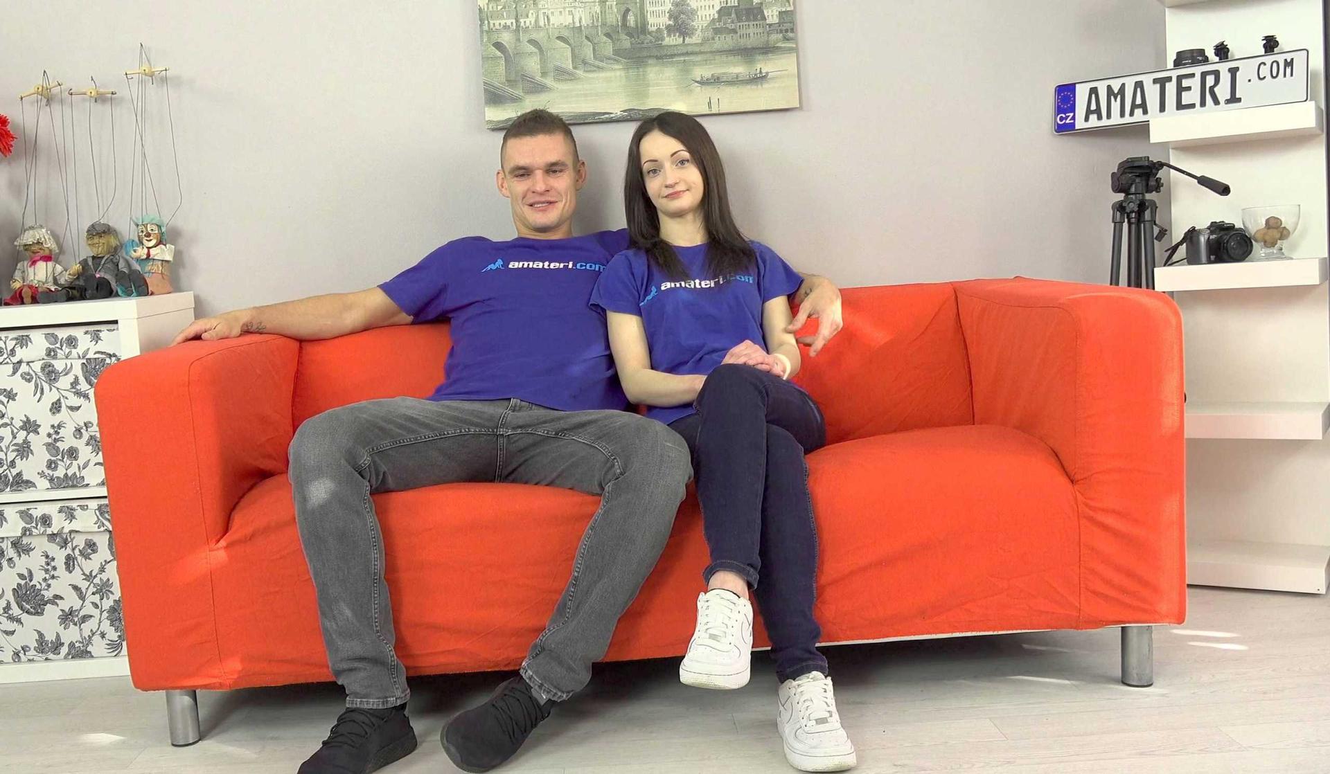 A horny guy wants to show off a new girlfriend