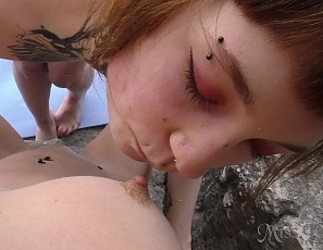 Risky Public Beach in Croatia on Holiday Andy Teen POV Pussy Licking Miss Pussycat