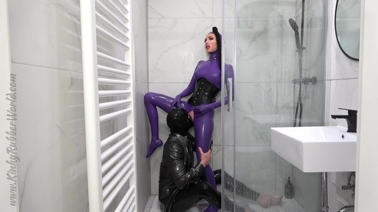Ass Smothering and a Footjob with Cum All Over Laras Boobs in the Shower