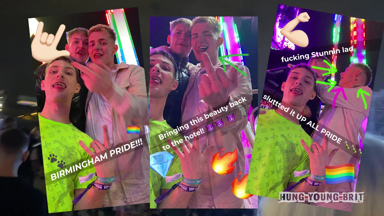 Reece leaves Birmingham pride 🌈 with an arse FULL-OF-CUM in crazy 3sum