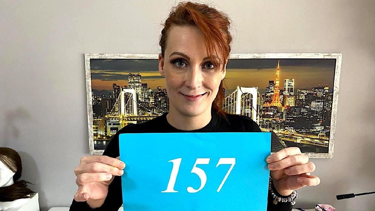 Delicious carrot top nibbles on cock