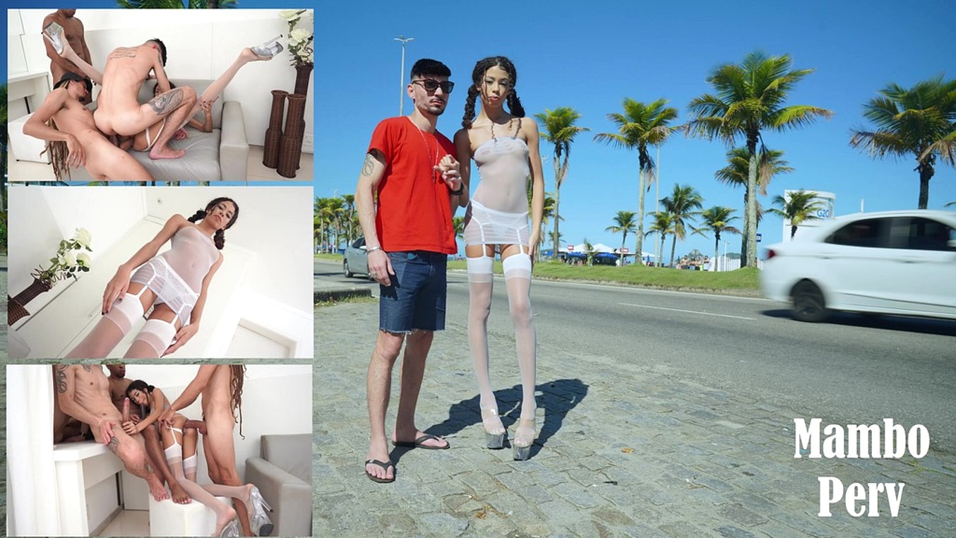 1.90m Japanese-Brazilian beauty, OB Honey almost naked on the street, then fucks 3 huge cocks (DAP, Anal, 0% pussy, huge gapes, ATM)