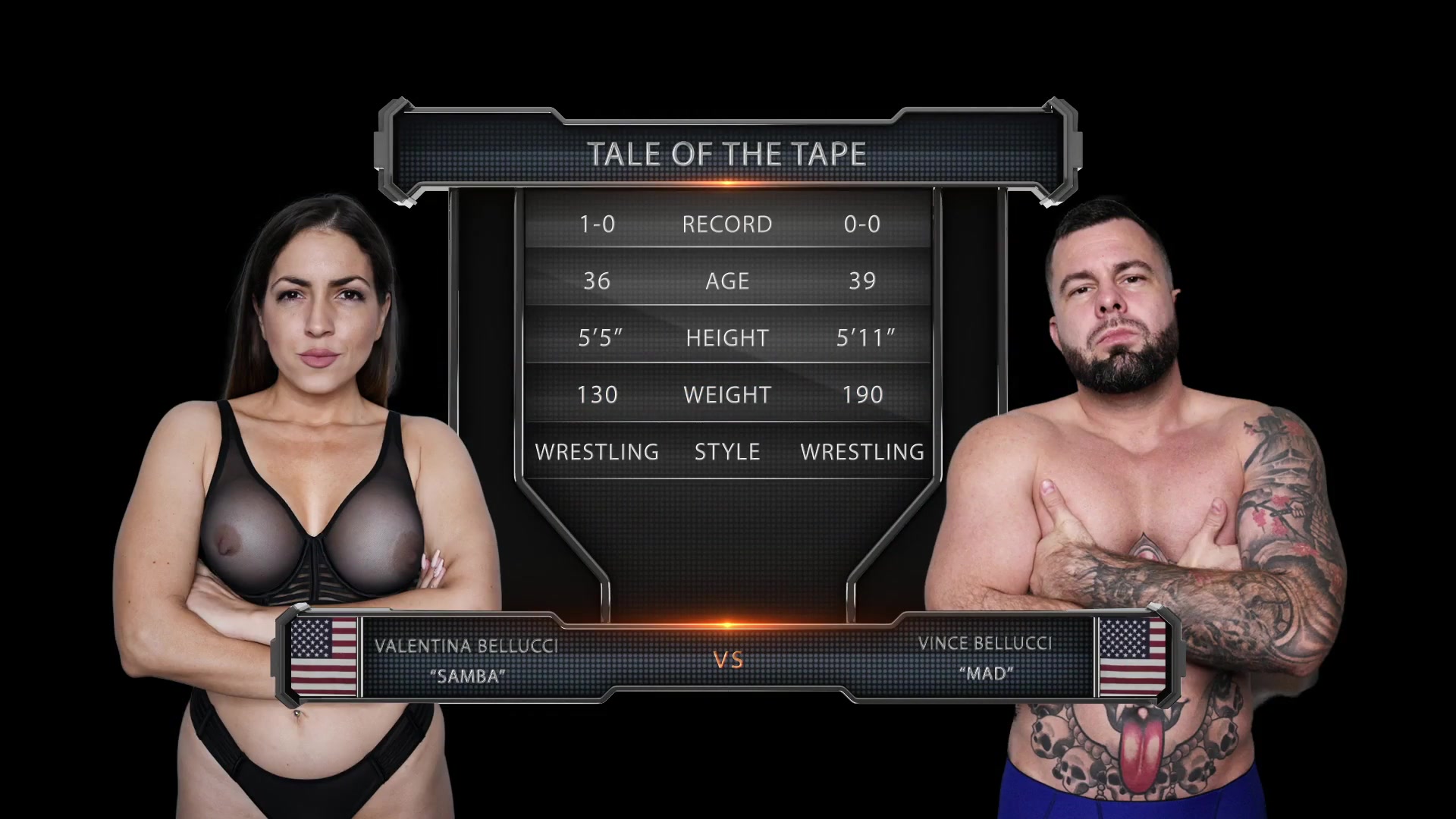 Valentina Bellucci vs Vince Bellucci Mixed Wrestling