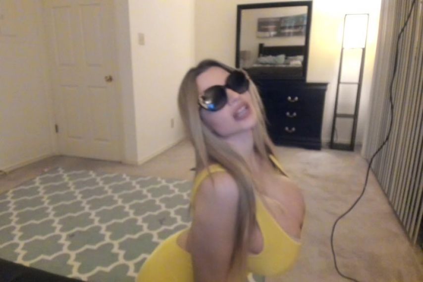 Gigantic Bimbo Boobs In A Tight Dress