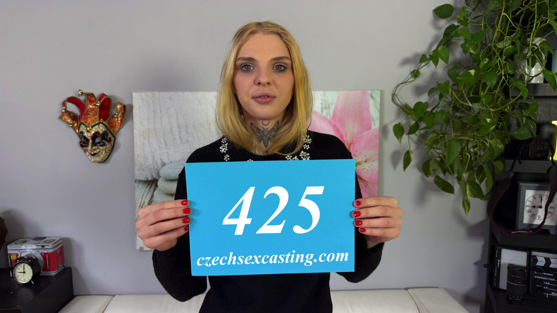 Sexy blonde with number 425 gets fucked hard
