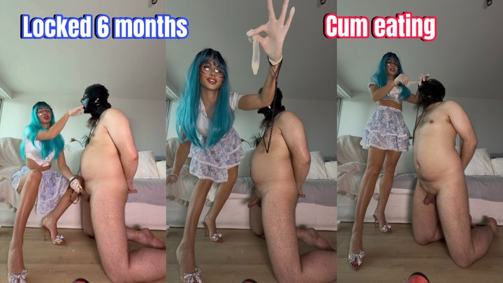 Orgasm after half a year + feeding with his own cum - CZECH language