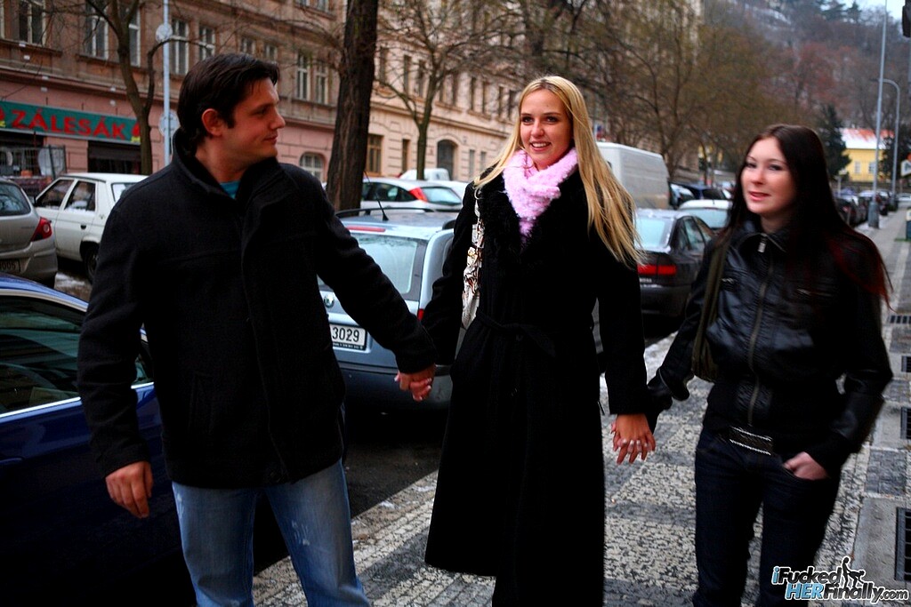 Two girls take friend home where he finally fucks them in sexy threesome