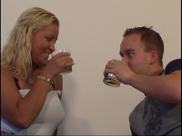Blonde cheerleader takes hard cock in virgin slit