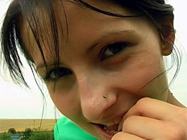 Vanessa masturbates out in the open