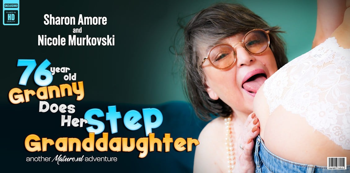 Hot Teeny Babe Nicole Murkovski Has a Lesbian Affair with Her 76 Year Old Stepgrandma Sharon Amore