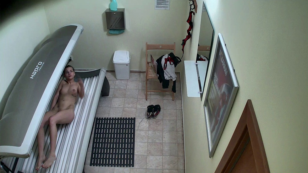 Slim model in solarium